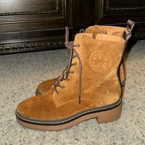 Tory Burch Suede Combat Boots